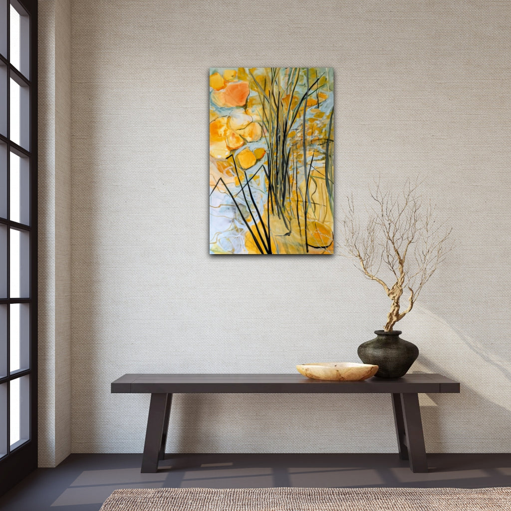 "Shaped by Water" by Myffie Coady displayed in a home interior to show scale and placement